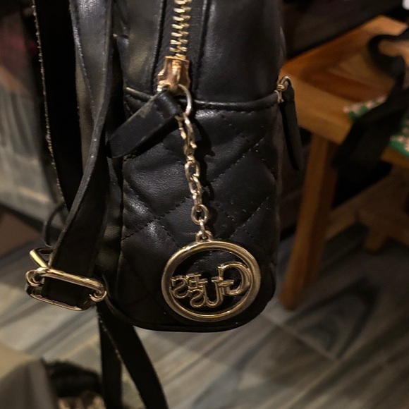 GUESS Quilted Black Backpack with Gold Accents main image 9